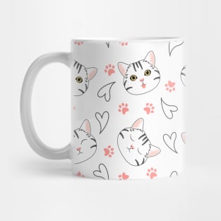 American Shorthair Cat Head Emoji - White Mug